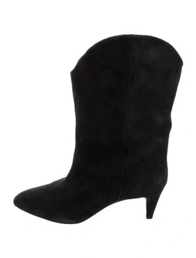 Pre-owned Isabel Marant Suede Western Boots In Black