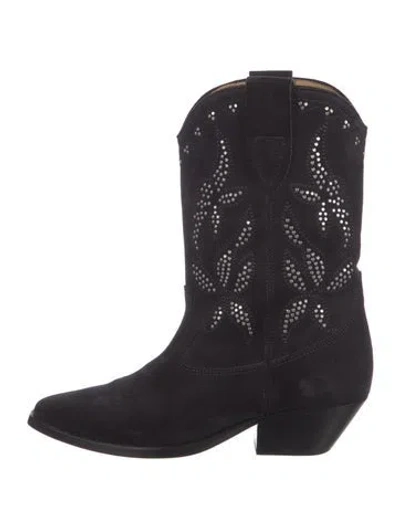 Pre-owned Isabel Marant Suede Western Boots In Black