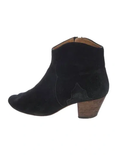 Pre-owned Isabel Marant Suede Western Boots In Black