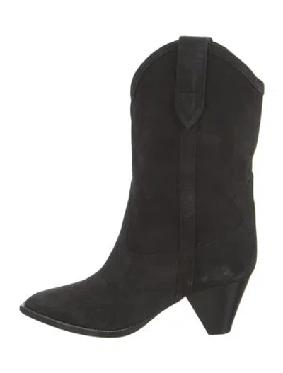 Pre-owned Isabel Marant Suede Western Boots In Black