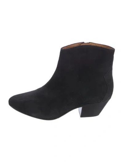 Pre-owned Isabel Marant Suede Western Boots In Black