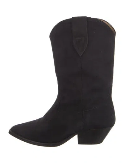Pre-owned Isabel Marant Suede Western Boots In Black