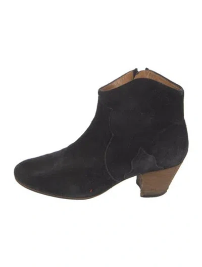 Pre-owned Isabel Marant Suede Western Boots In Black