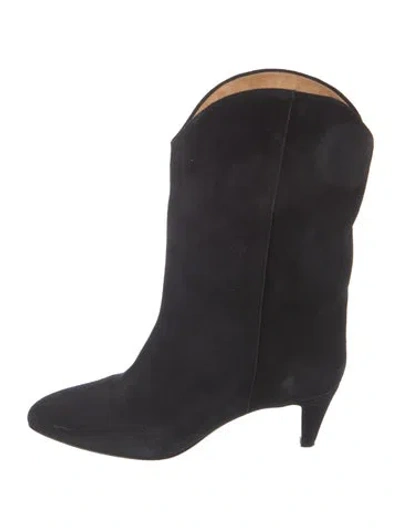 Pre-owned Isabel Marant Suede Western Boots In Black
