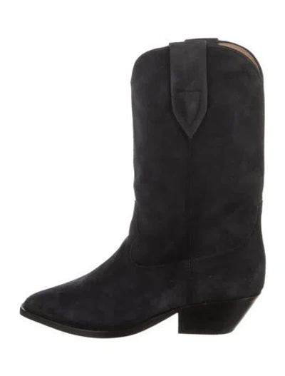 Pre-owned Isabel Marant Suede Western Boots In Black