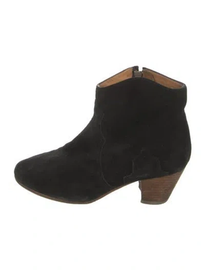 Pre-owned Isabel Marant Suede Western Boots In Black