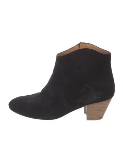 Pre-owned Isabel Marant Suede Western Boots In Black