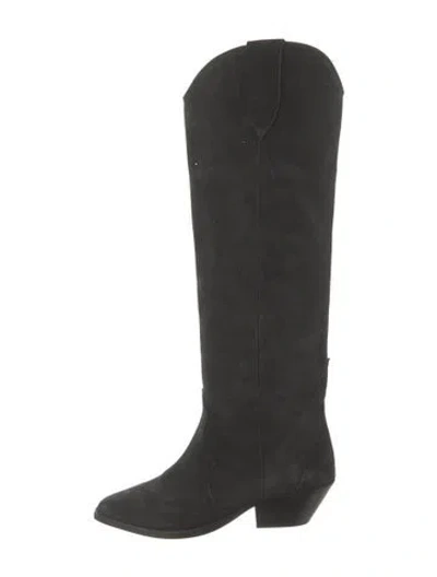 Pre-owned Isabel Marant Suede Western Boots In Black