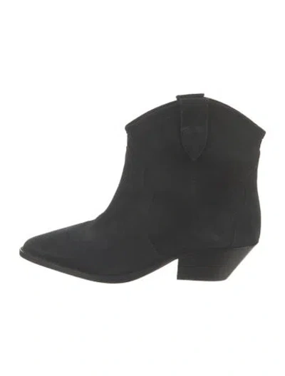 Pre-owned Isabel Marant Suede Western Boots In Black