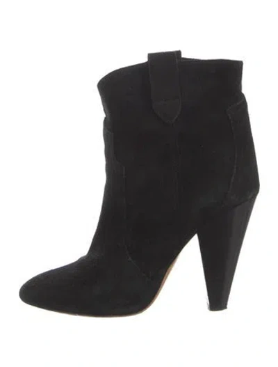 Pre-owned Isabel Marant Suede Western Boots In Black