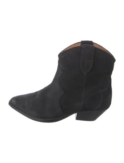 Pre-owned Isabel Marant Suede Western Boots In Black
