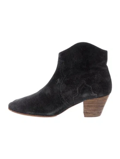 Pre-owned Isabel Marant Suede Western Boots In Black