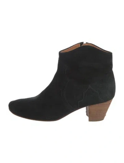 Pre-owned Isabel Marant Suede Western Boots In Black