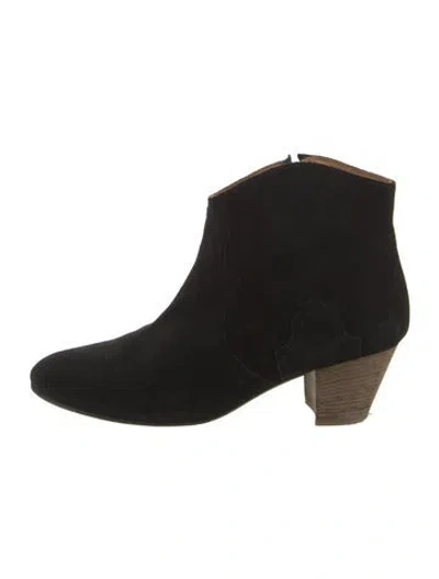 Pre-owned Isabel Marant Suede Western Boots In Black