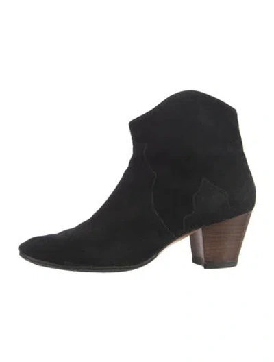 Pre-owned Isabel Marant Suede Western Boots In Black