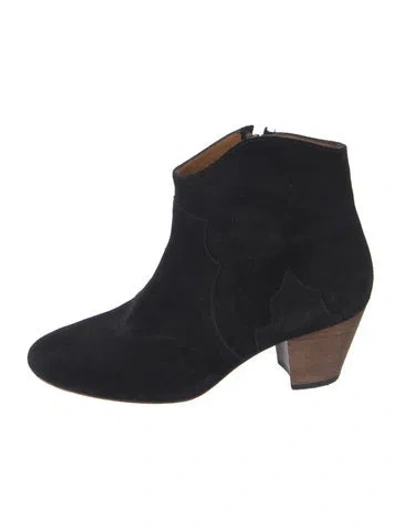 Pre-owned Isabel Marant Suede Western Boots In Black