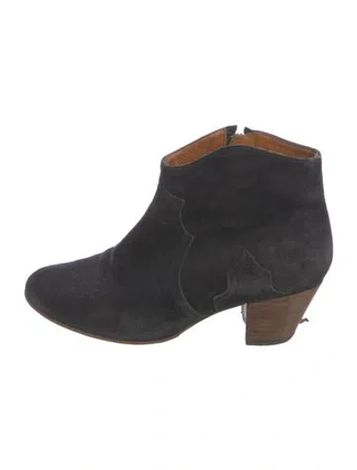 Pre-owned Isabel Marant Suede Western Boots In Blue