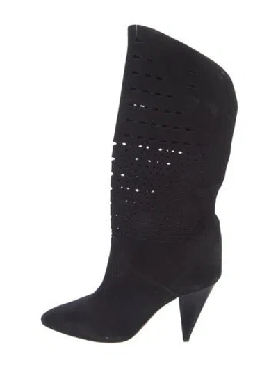 Pre-owned Isabel Marant Suede Western Boots In Blue