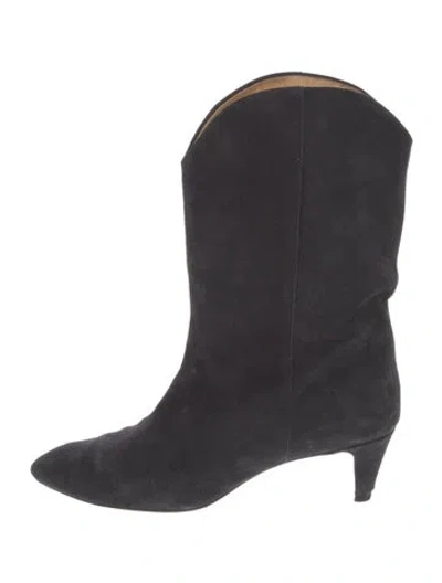 Pre-owned Isabel Marant Suede Western Boots In Blue