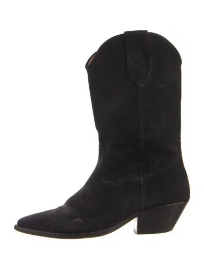 Pre-owned Isabel Marant Suede Western Boots In Blue