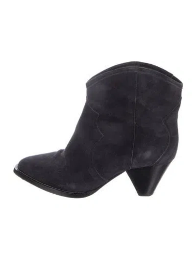 Pre-owned Isabel Marant Suede Western Boots In Blue
