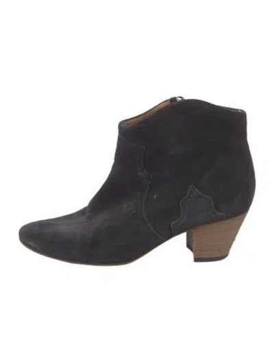 Pre-owned Isabel Marant Suede Western Boots In Blue