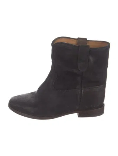 Pre-owned Isabel Marant Suede Western Boots In Blue