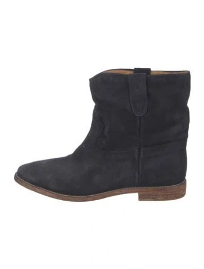 Pre-owned Isabel Marant Suede Western Boots In Blue
