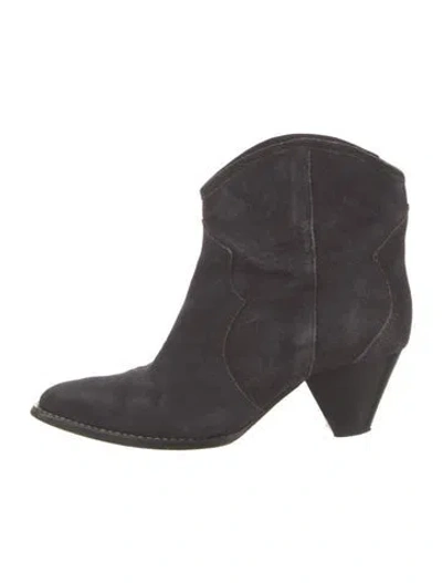 Pre-owned Isabel Marant Suede Western Boots In Blue