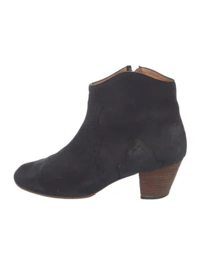 Pre-owned Isabel Marant Suede Western Boots In Blue