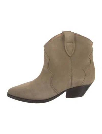 Pre-owned Isabel Marant Suede Western Boots In Brown