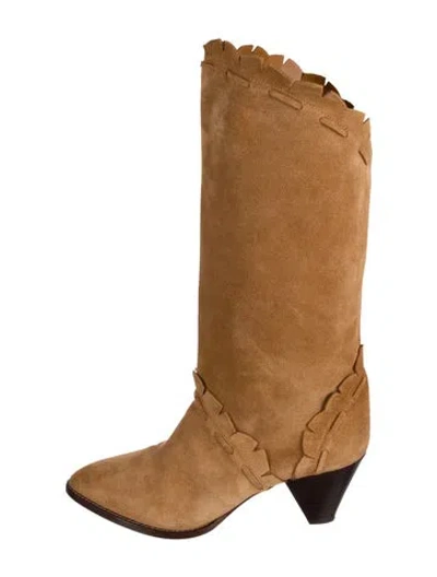 Pre-owned Isabel Marant Suede Western Boots In Brown