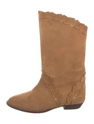 Pre-owned Isabel Marant Suede Western Boots In Brown