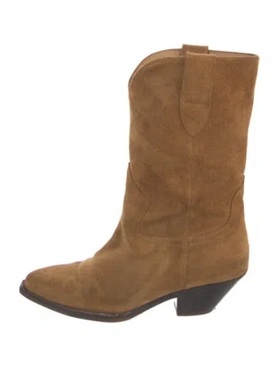 Pre-owned Isabel Marant Suede Western Boots In Brown