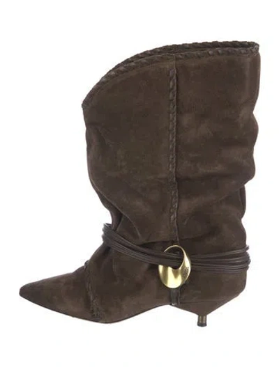 Pre-owned Isabel Marant Suede Western Boots In Brown