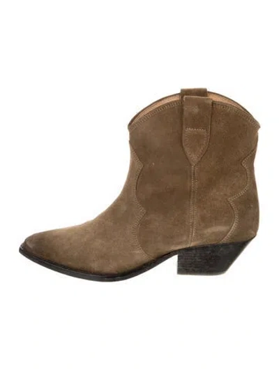 Pre-owned Isabel Marant Suede Western Boots In Brown