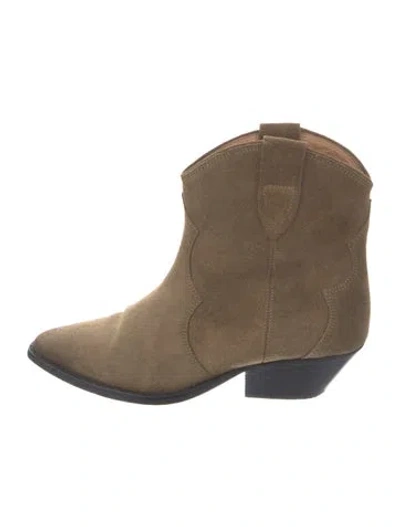 Pre-owned Isabel Marant Suede Western Boots In Brown