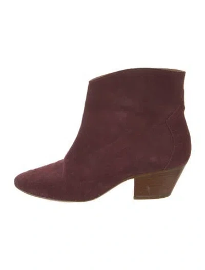 Pre-owned Isabel Marant Suede Western Boots In Burgundy