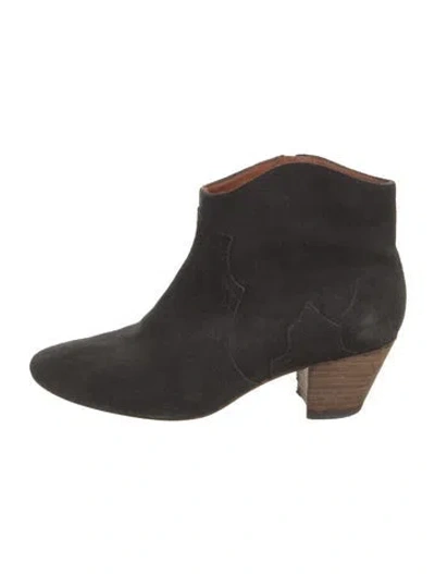 Pre-owned Isabel Marant Suede Western Boots In Gray