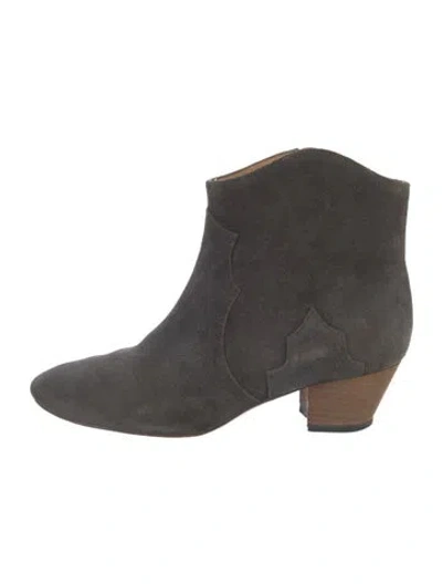 Pre-owned Isabel Marant Suede Western Boots In Gray