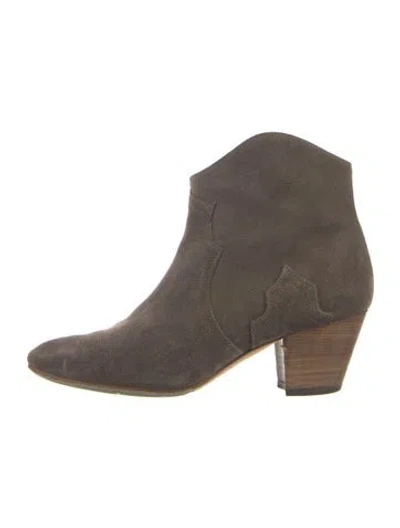 Pre-owned Isabel Marant Suede Western Boots In Gray