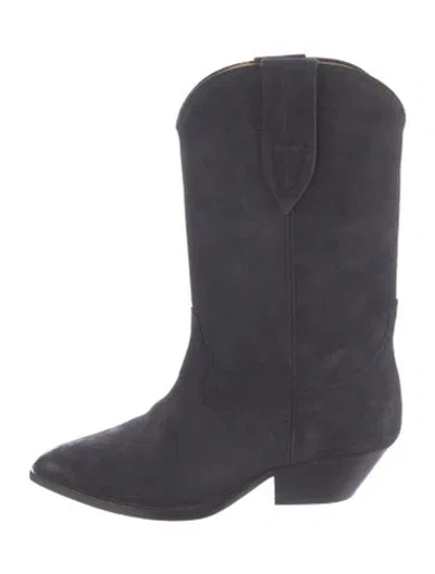 Pre-owned Isabel Marant Suede Western Boots In Gray
