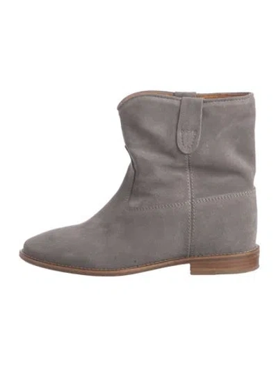 Pre-owned Isabel Marant Suede Western Boots In Gray