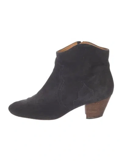Pre-owned Isabel Marant Suede Western Boots In Gray