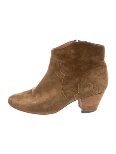 Pre-owned Isabel Marant Suede Western Boots In Green