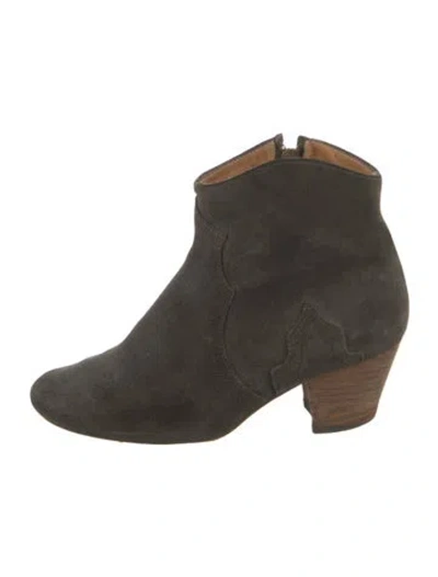 Pre-owned Isabel Marant Suede Western Boots In Green