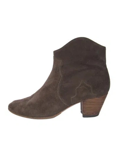 Pre-owned Isabel Marant Suede Western Boots In Green
