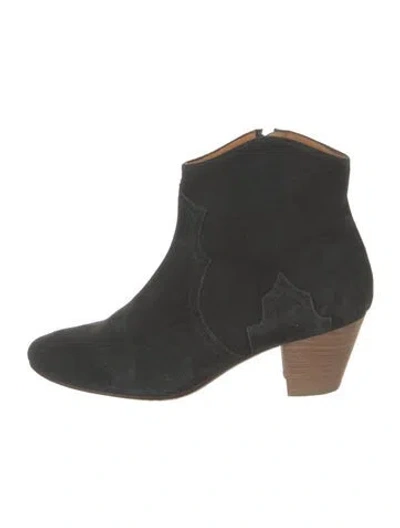 Pre-owned Isabel Marant Suede Western Boots In Green