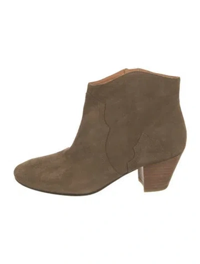 Pre-owned Isabel Marant Suede Western Boots In Green