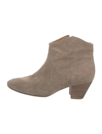 Pre-owned Isabel Marant Suede Western Boots In Green